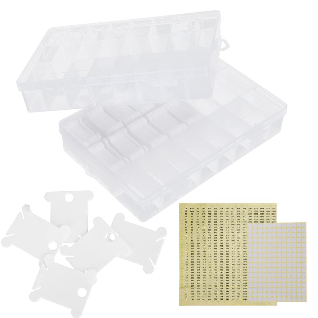 150Pcs Sewing Floss Bobbins Winding Plate Stitch Organizer Set Embroidery Supplies