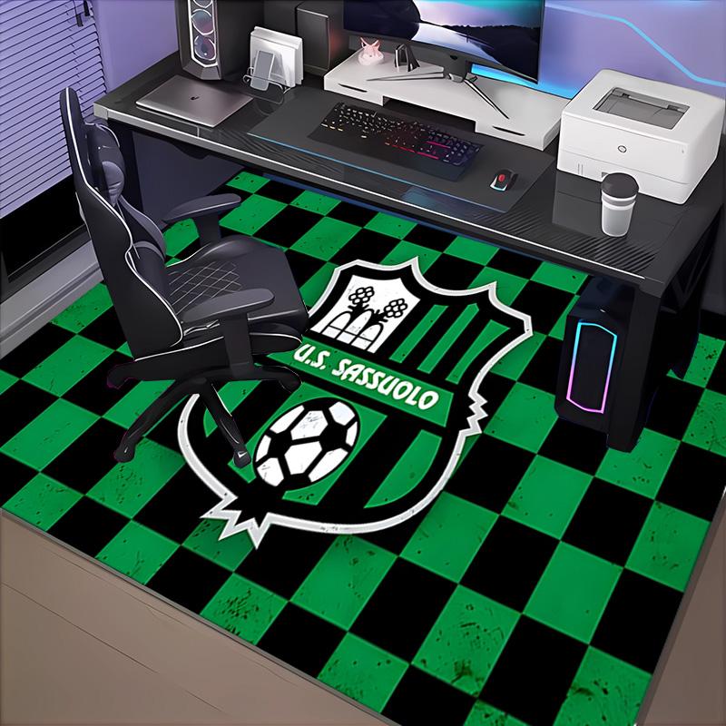 1PC Sassuolo Football Crest Design Floor Mat for Living Room, Game Rooms, Office, Bedroom, Office Floor Mat Playful Design, Christmas fan gifts
