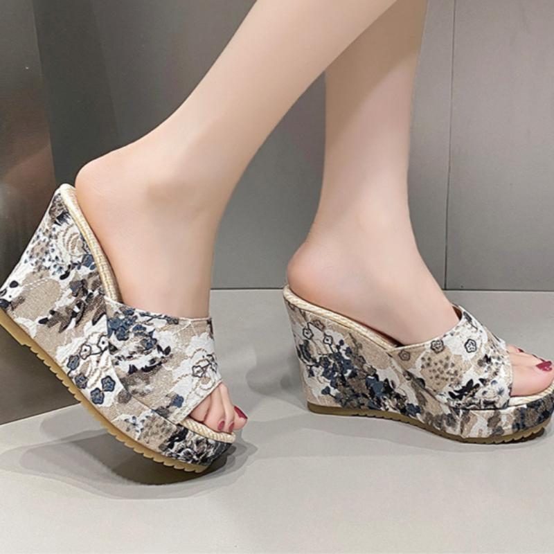 Spring Fish Mouth Cross Strap High Heel Thick Bottom Waterproof Platform Roman Ladies Sandals