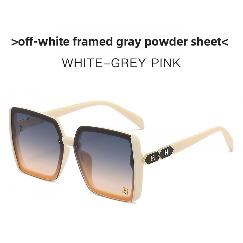 Letter Sunglasses Fashion Trendy Square Frame Uv400 Sunshade For Summer Outings