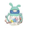 Kids' Cartoon Colorful Straw Water Bottle with Handle Strap - Portable Outdoor Plastic Cup