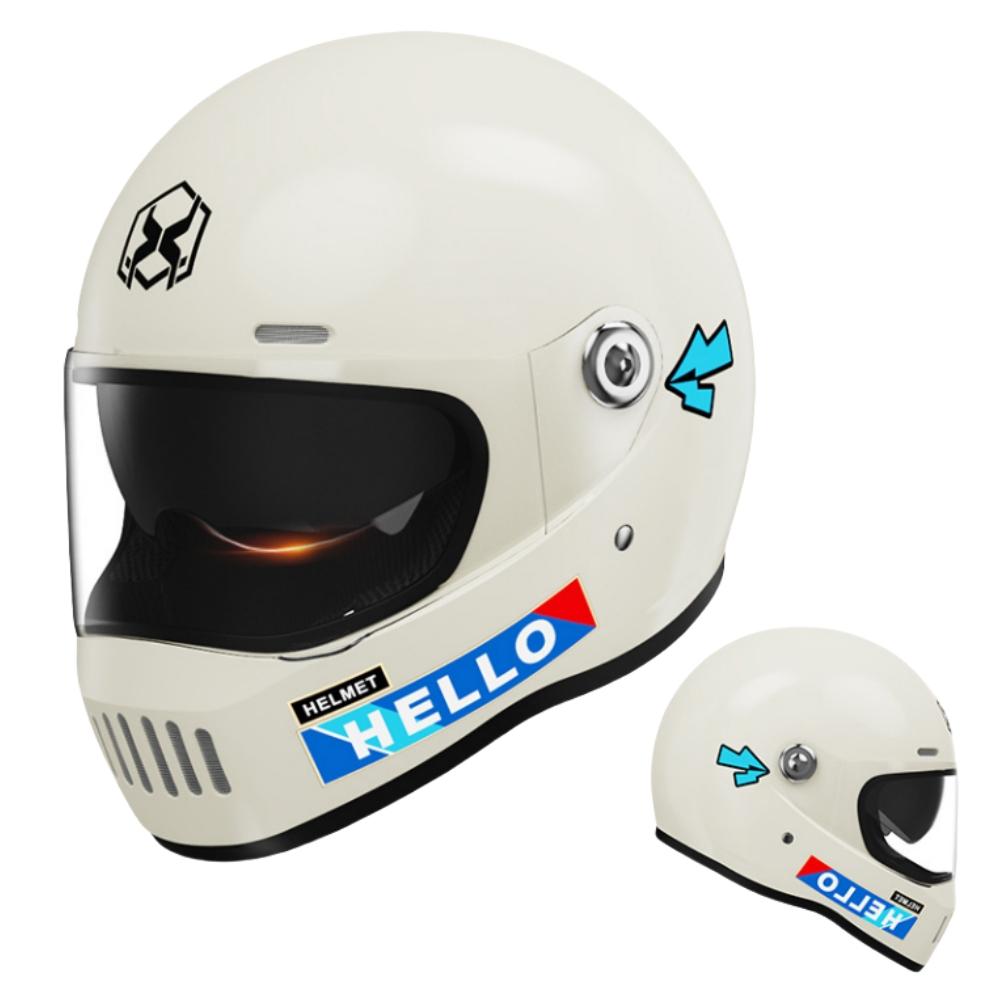 Electric Motorcycle Helmet Winter Warm HD Dual Mirror Anti-fog Retro Sun Protection Riding Full Helmet