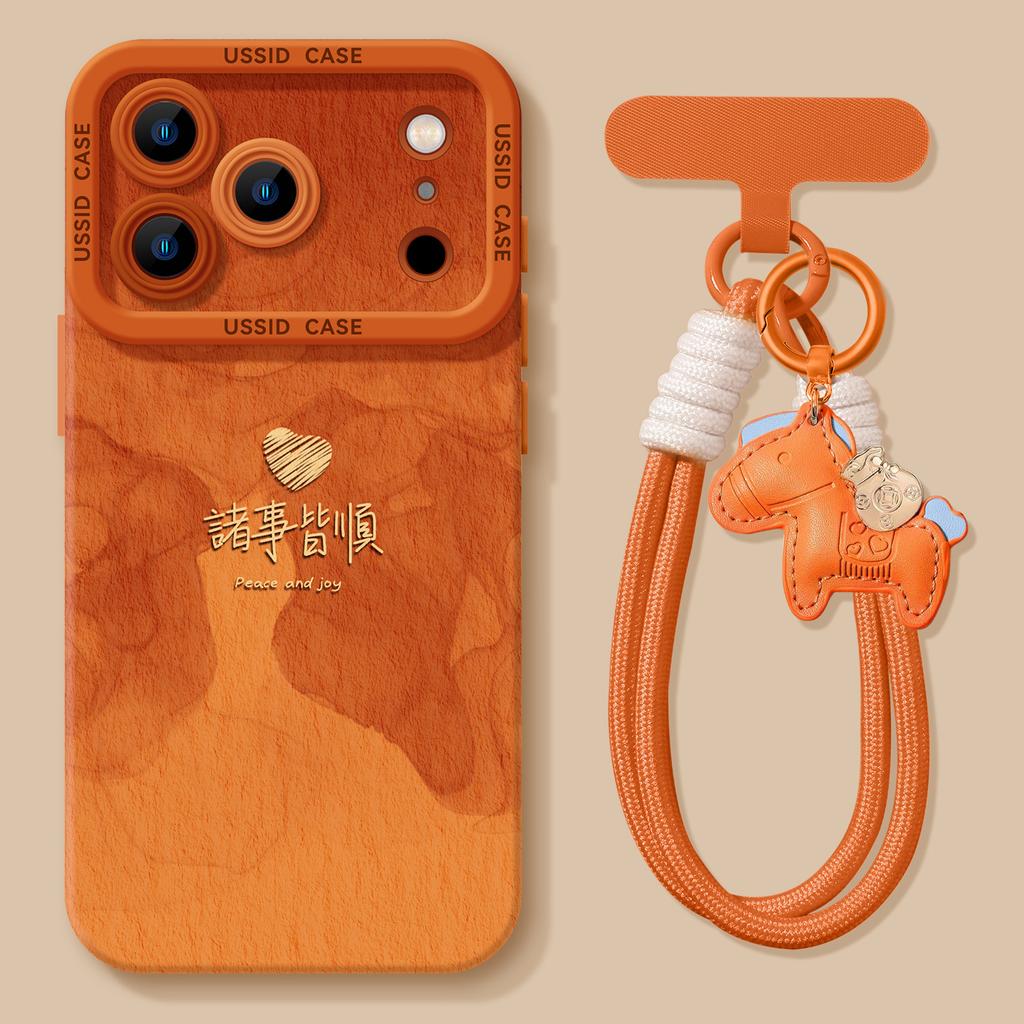 New Year iPhone 17 Pro Max Everything Goes Well 16 Silicone 15 Soft 14 Simple 13 Festive Phone Case with Lanyard