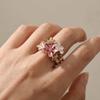 Painting Oil Flower Ring Multicolor Opening Ring Creative Stretch Ring  Girl