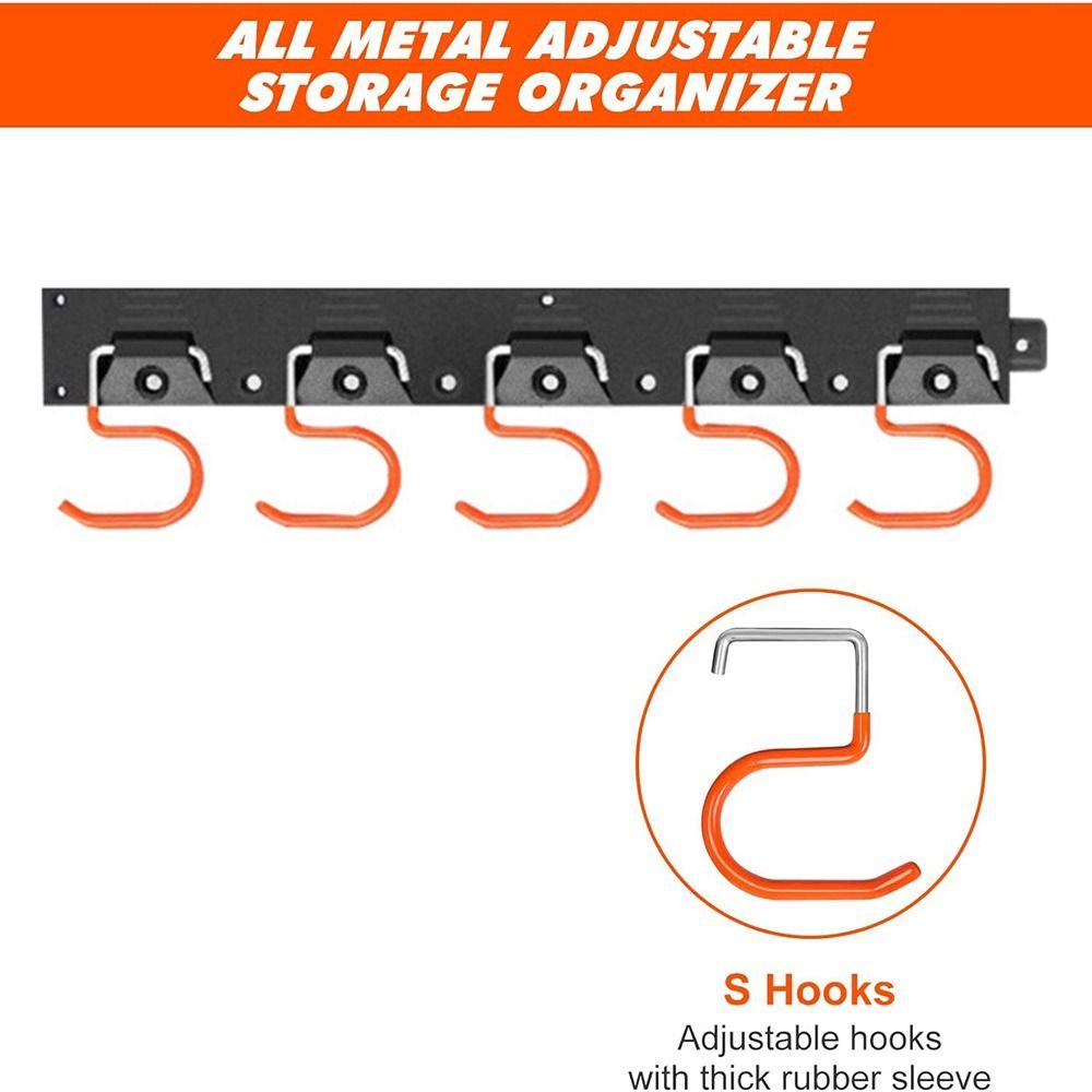 Wall Mounted Mop and Broom Holder S Type Cleaning Tool Hooks Utility Shovel Rack Bikes