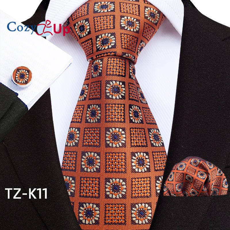 Cozy Up Three-piece Set Paisley Fashion Business Men's Tie Includes Tie Cufflinks Handkerchief
