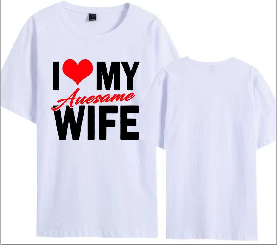 I Love My Awesome Wife Husband T Shirts Honeymoon Couple Outfits Dating Couples Anniversary Gifts Unisex Women Oversized Tops Tee