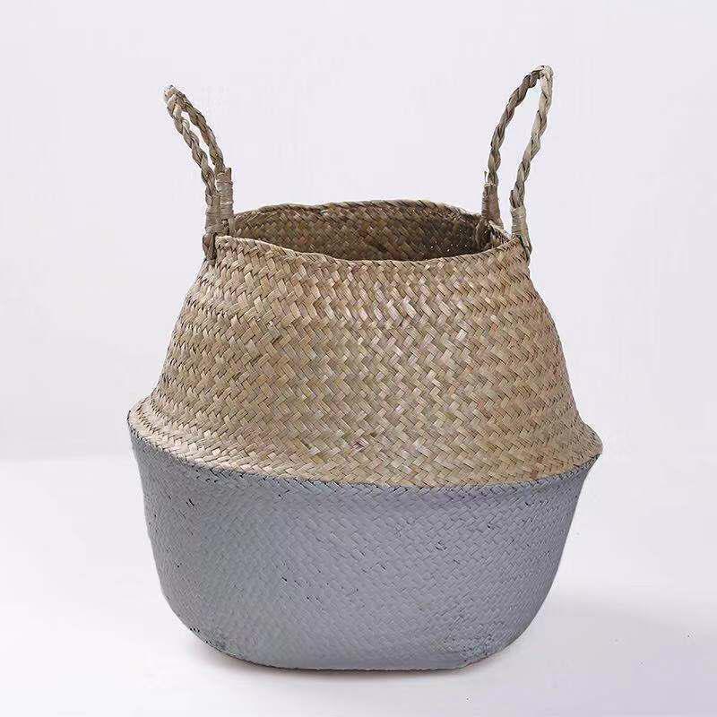 Mid-Autumn Festival Cattail Weave Handmade Plant Fiber Flower Pot