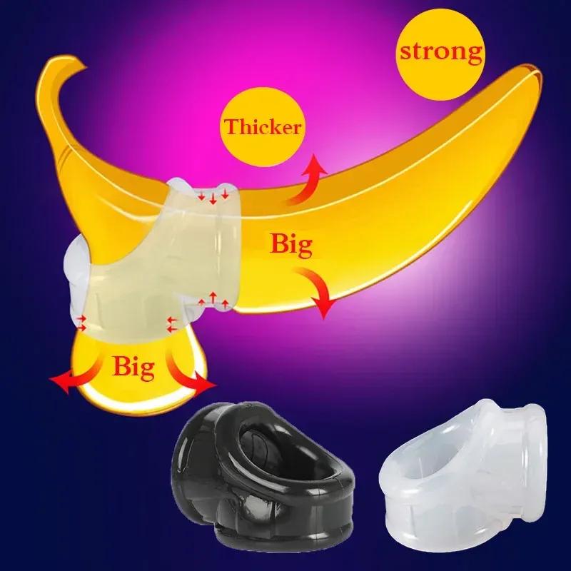 Anillo de Bondage Elástico para Escroto Anillo para Erección de Pene Estirador de Testículos Pene Bolas Eyaculación Retardada Masturbación Masculina Productos Sexuales
