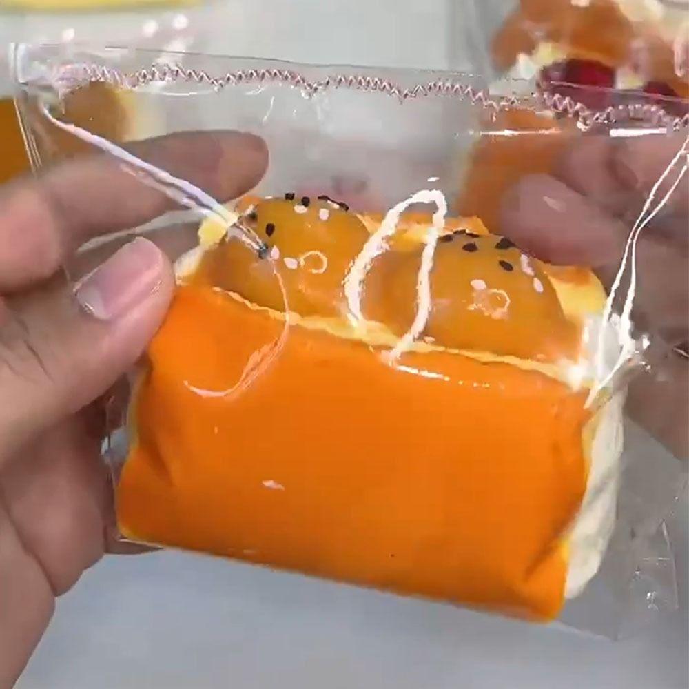 Food Ade Silicone Silicone Yellow Egg Sandwich Toy Creative Prank Toys  for Kids Adults