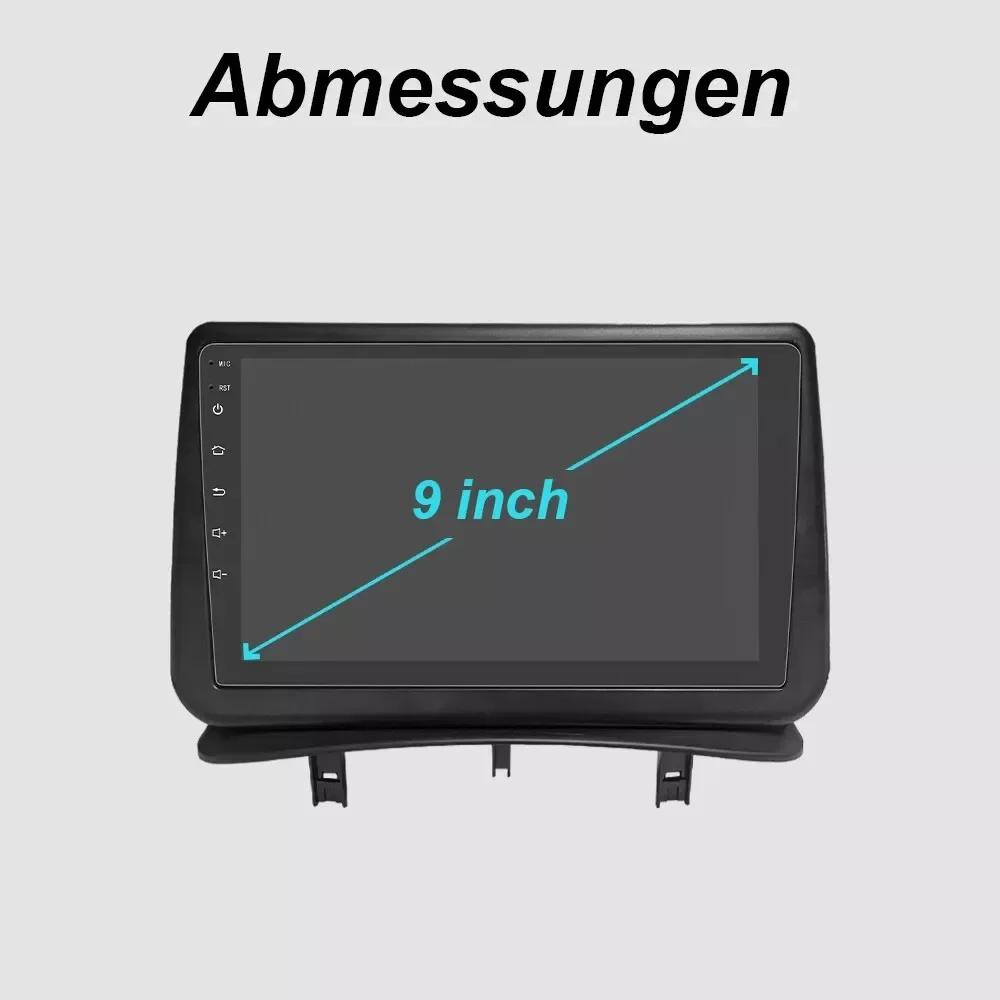 Car Navigation 9-in Built-in CarPlay + Android Auto / 4 + 64G + AHD Camera + Microphone For 2005-2014 Renault Clio 3 Android 14