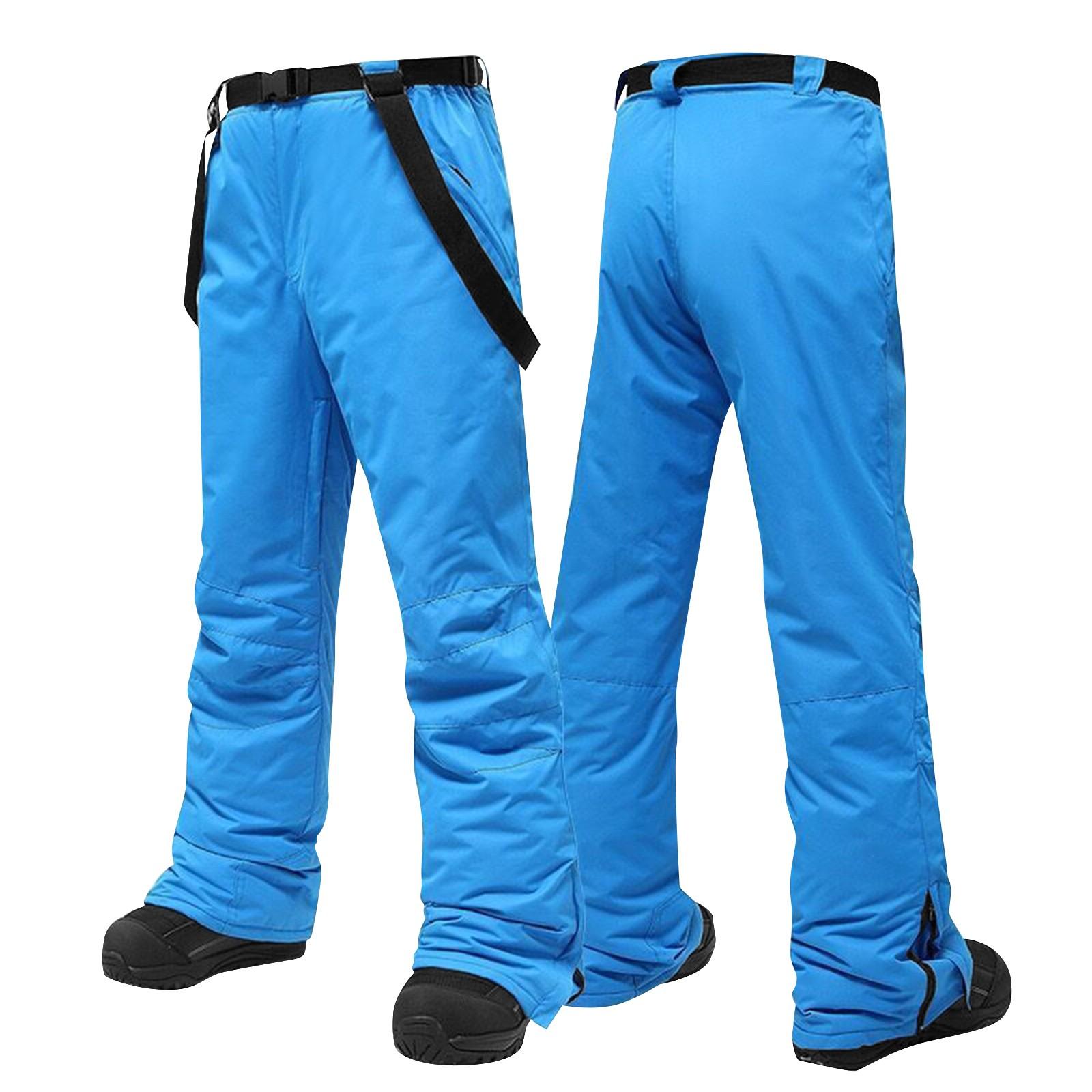 

Чоловічі однотонні теплі товсті водонепроникні лижні штани з кишеньковими ремінцями для чоловіків L