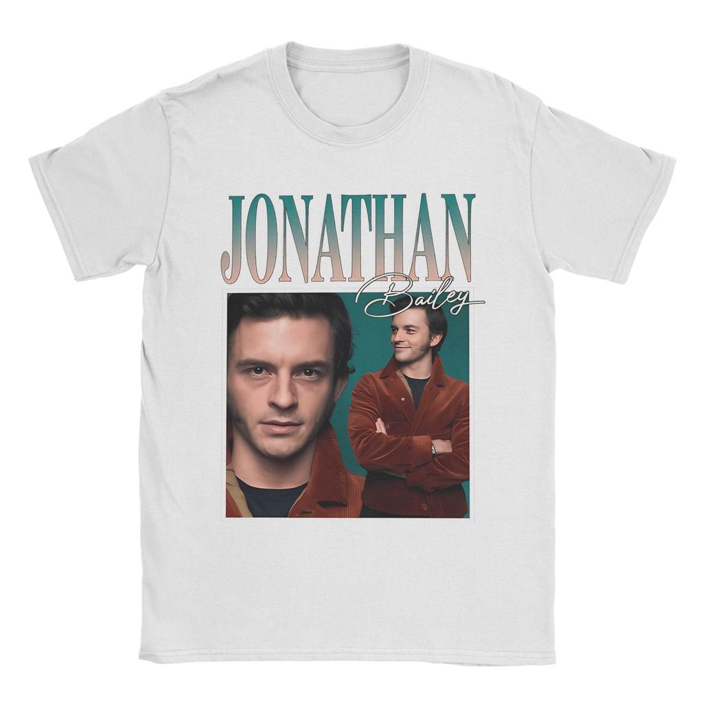 Vintage Pop English Jonathan Bailey Actor TShirt for Men Women Cotton T Shirts Short Sleeve Tee Shirt Plus Size Clothing