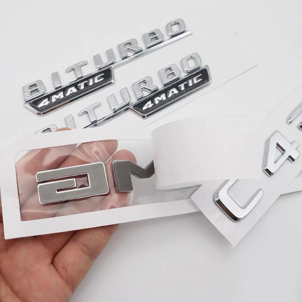 New 80% ABS BITURBO 4Matic Turbo Car Trunk Sticker Emblem For Mercedes Benz W108 W124 W126 W140 W168 W169 W176 W177 W190 W201 W