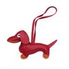 Handmade PU Leather Puppy Dog Keychain Pendant Lovely Dachshund Bag Phone Pendant Women Backpack Handbag Charm Decors