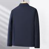 Red Festive Small Stand-Collar Casual Jacket for Middle-Aged Men - Spring/Autumn