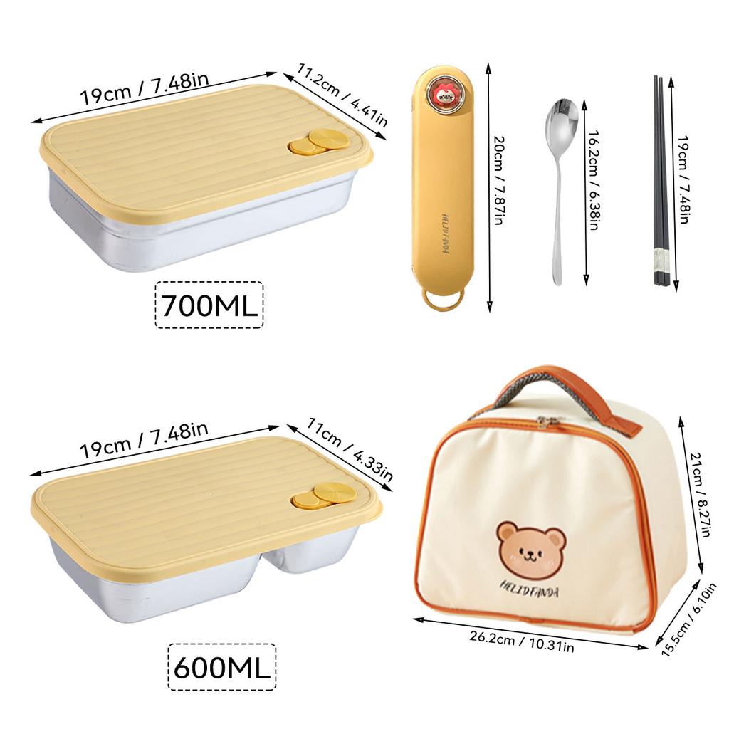 Large Capacity Sealed Bento Lunch Box Microwave Safe 304 Stainless Steel Fruit Salad Food Container For Students Adults