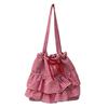 Fashion trendy large-capacity canvas bag, new floral plaid tote bag, shoulder women's bag