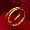 Vietnamese Gold Plated Round Belly Smooth Bracelet - Women's Fashion Simple Jewelry