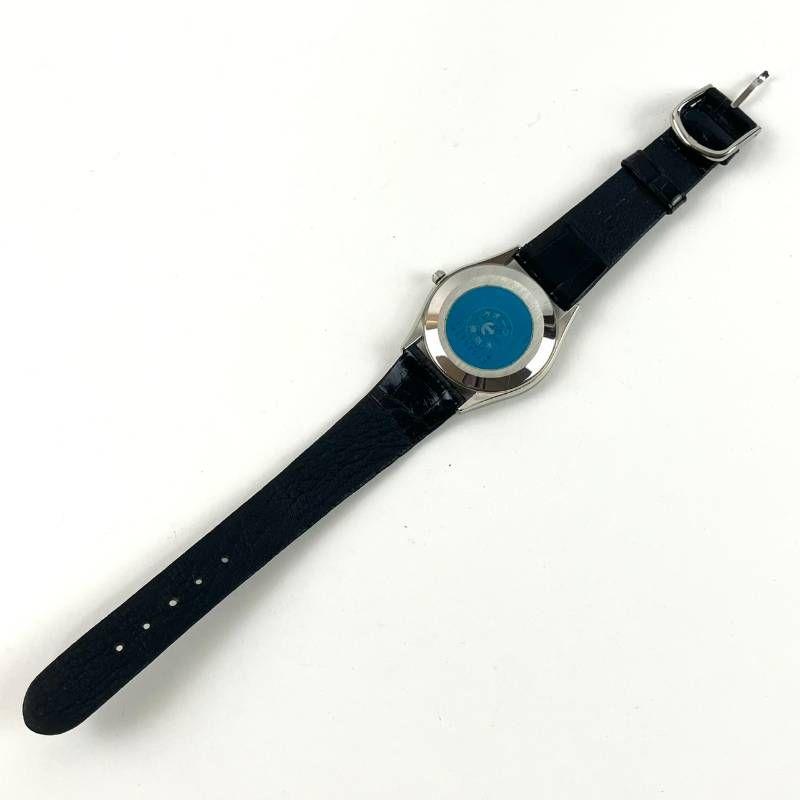 Used Good condition, working item, new battery replaced, RADO quartz wristwatch, date problem, 3-hand leather strap, silver dial, W131