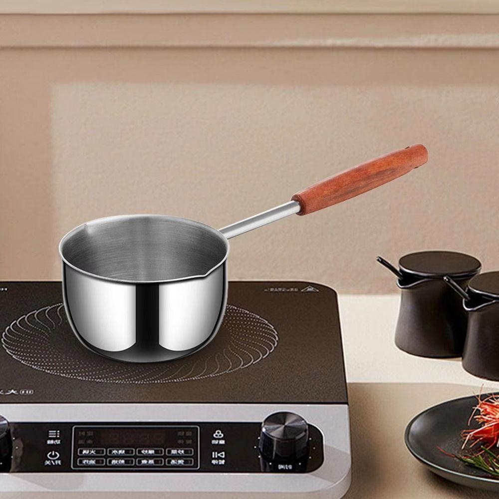 Thickened Oil Splashing Small Pot Stainless Steel Oil Pouring Spoon Mini Butter Warmer Soup