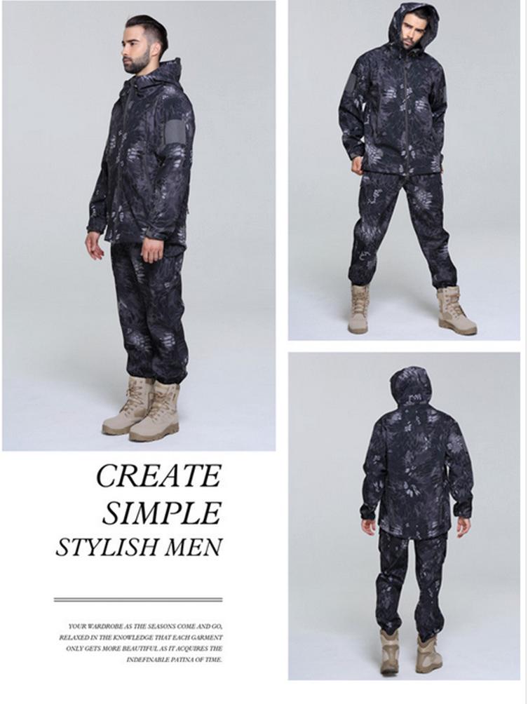 Pánska nepremokavá vetruodolná softshellová bunda TAD Sharkskin s maskovacou fleecovou podšívkou