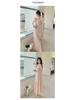 Plus Size Slimming French Style Lace Patchwork Two-Piece Tank Dress for Women