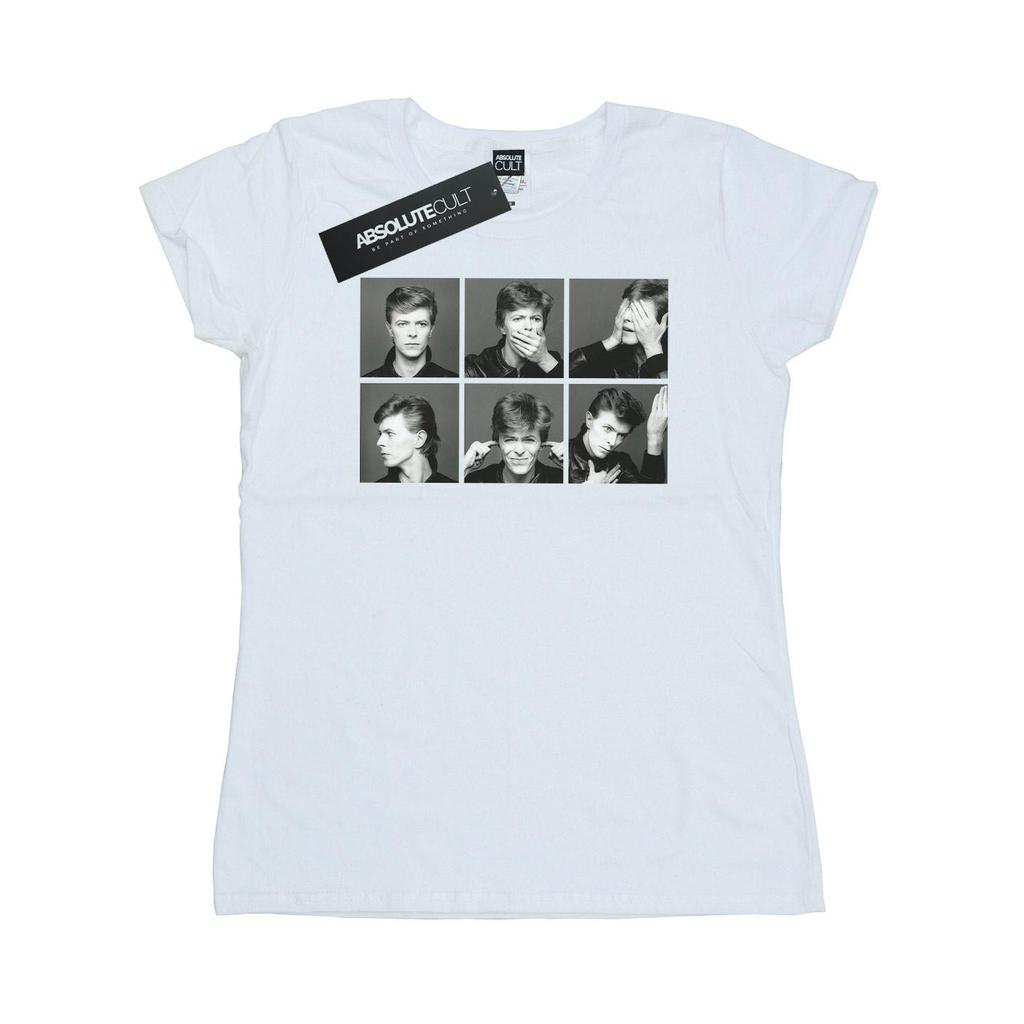 David Bowie Womens/Ladies Photo Collage Cotton T-Shirt