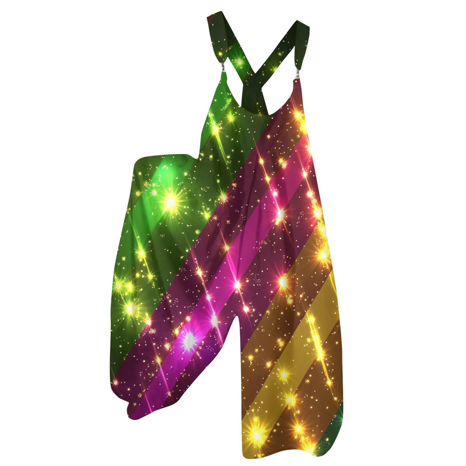 

Women s Overalls Print Vintage Jumpsuit (Non-Adjustable Straps) XXL