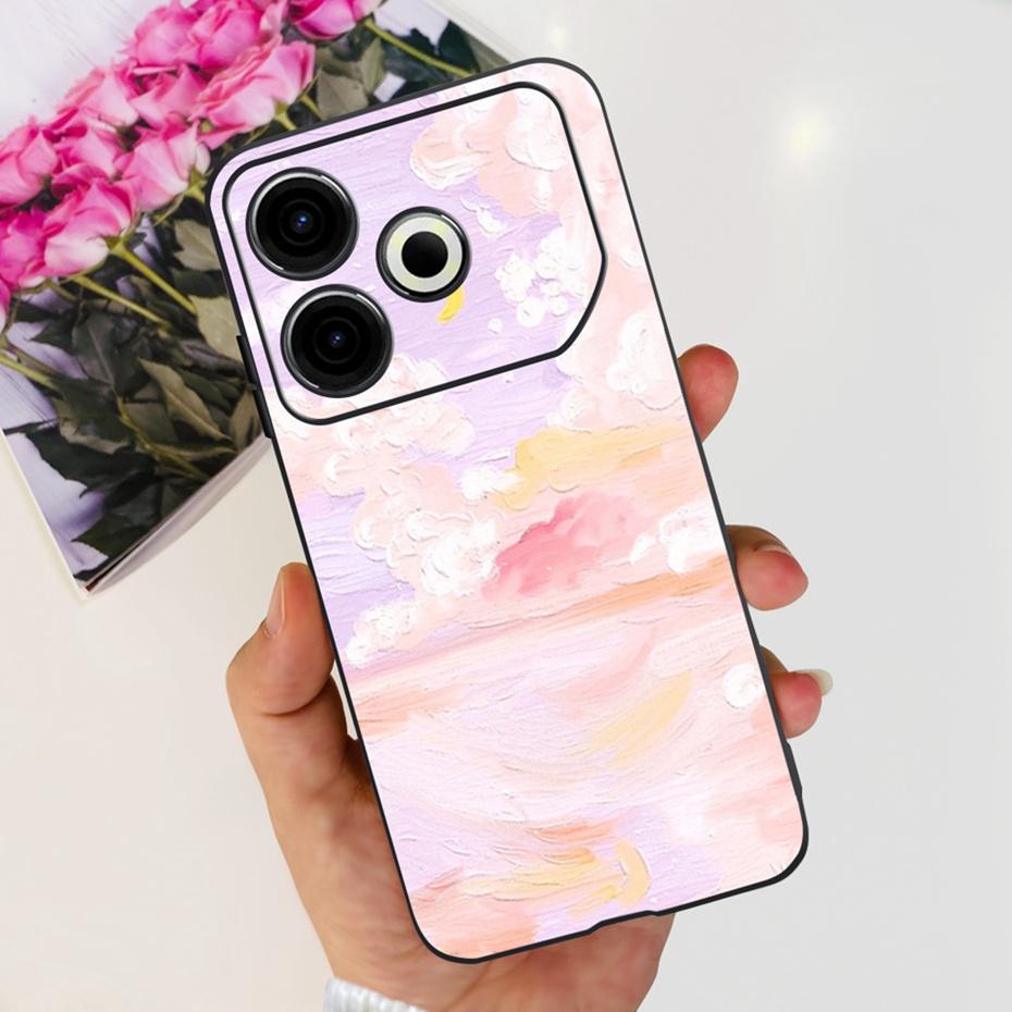 2024 Fashion Case For Tecno Pova 6 Neo Black Silicone Soft TPU Back Cover For Tecno Pova 6Neo 4G Phone Cases