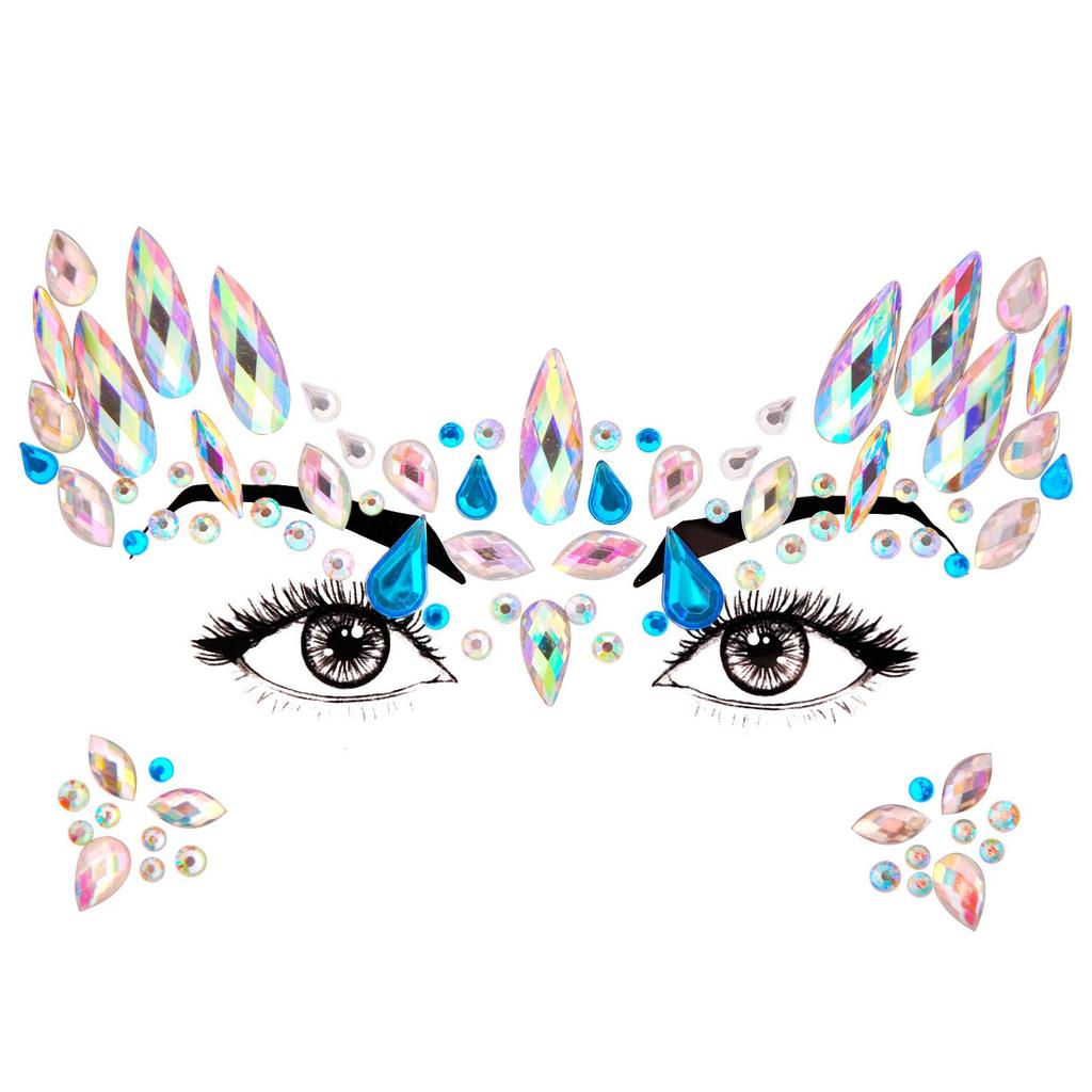 Crystal Tattoo Sticker Glitter Eyeliner Eyebrow Makeup Face Eyes Diamond Temporary Tattoo Rock Rhinestone 3D Eyeliner Stickers