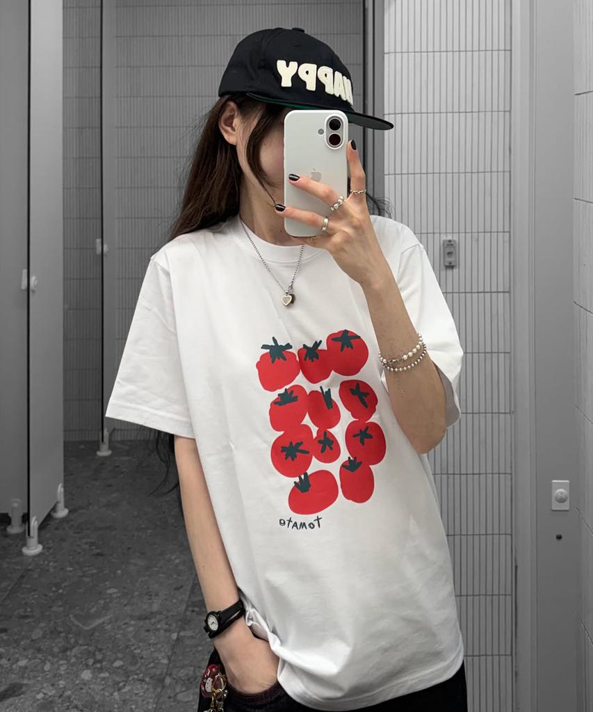 Nasyujeueol Tomato Pack Short Sleeve T-Shirt [White]