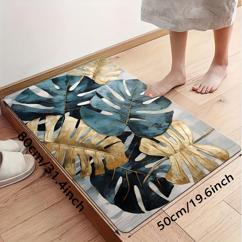 

Tropical Wind Turtle Back Bamboo Bathroom Carpet Waterproof, Anti slip, Easy to Clean Shower Room Bathroom Door Carpet 40X60CM(1.3X2FT