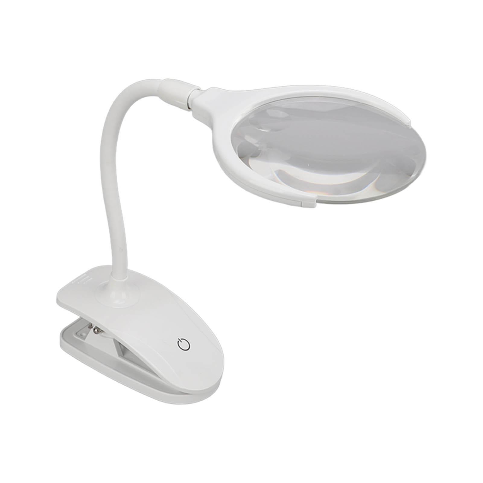 

Magnifying Lamp 6 LED 2 Gears Optical Lens Adjustable Foldable Stable Base Magnifier with Light for Home Office School