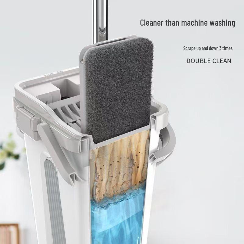 Lazy Hands-Free Dual-Purpose Flat Mop for Dry and Wet Cleaning