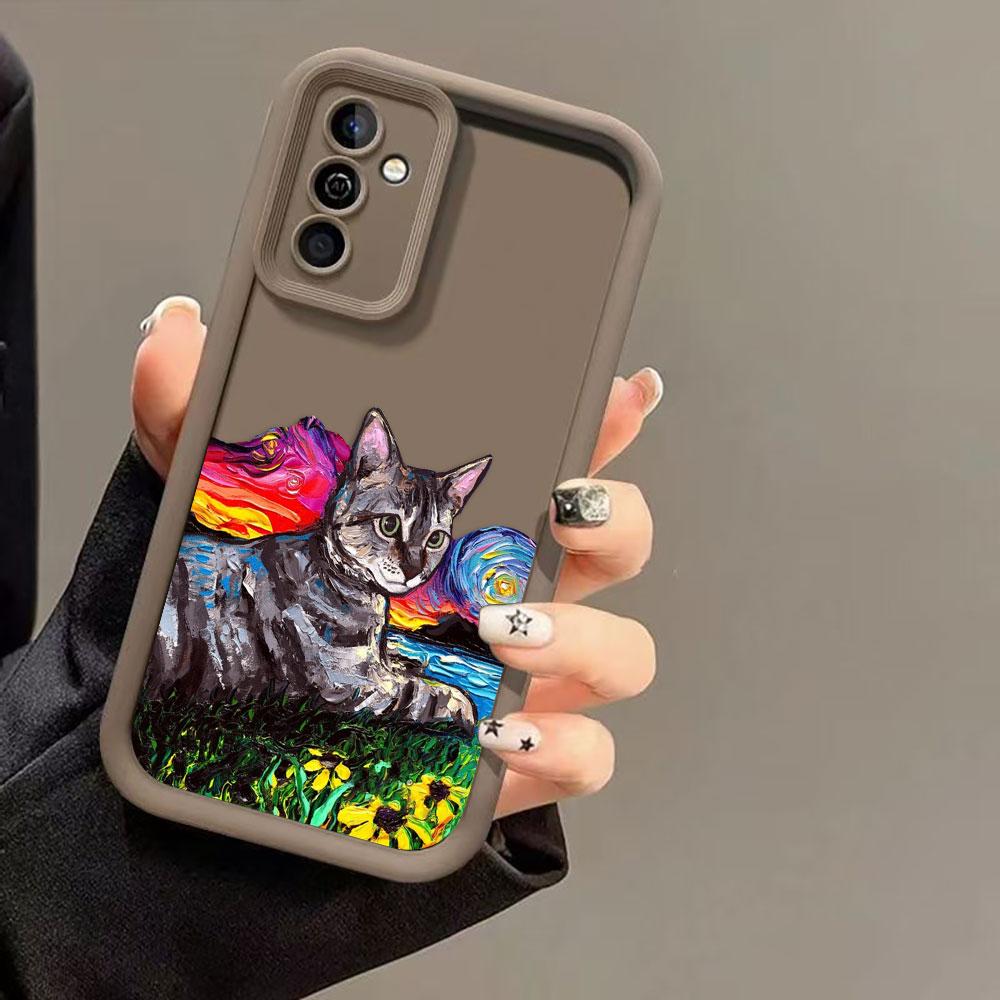 Vintage Oil Painting Cat Phone Case For Realme 15 15T 7 7I 8 8I 9 11 12 Lite 13 14 5 5I 6I 5S Plus NARZO 50 50A PRIME Cover Case