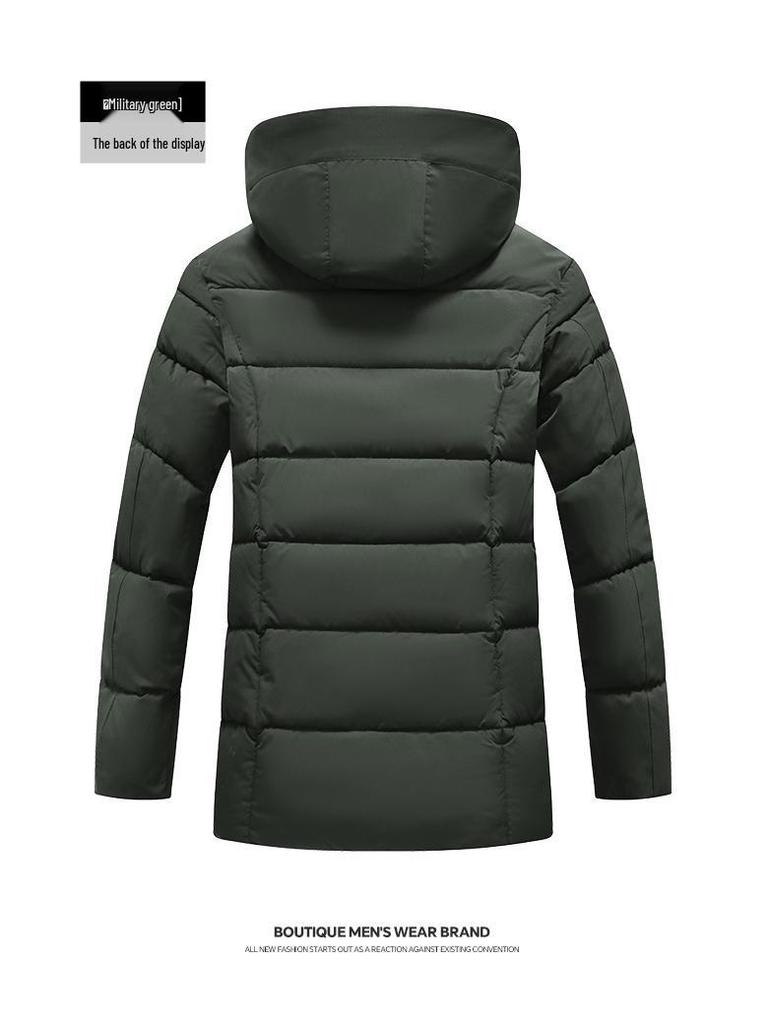 Winter 2025 Men's 3D Fashion Detachable Hooded Thick Cotton Jacket with Velvet Lining