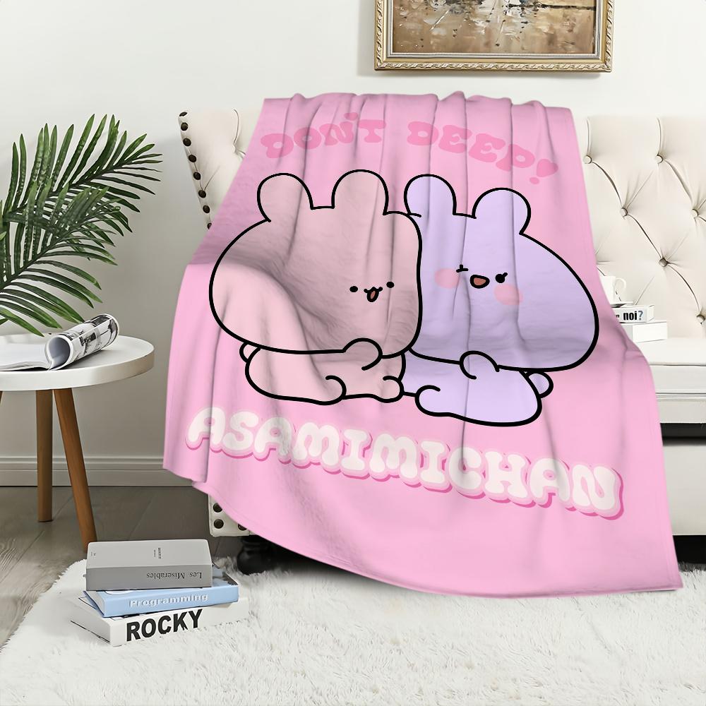 Süße Cartoon A-Asamimichan Decke Plüsch Nickerchen Sofa Teppich für Wohnzimmer Warmes Büro Schlafzimmer Geburtstag Zuhause Reise Kinder Geschenke
