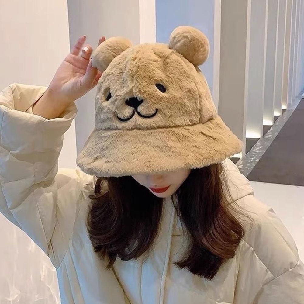 Thick Women's Fisherman Hat Warm Basin Hat Fashion Fur Bucket Hat Clothing Accessories