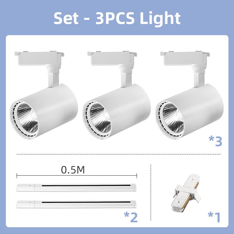 LED Track Light Set COB Track Lamp Rail Lighting for 20/30/40W Home Spotlight Indoor Clothing Shop Store Bedroom Lamp Fixture