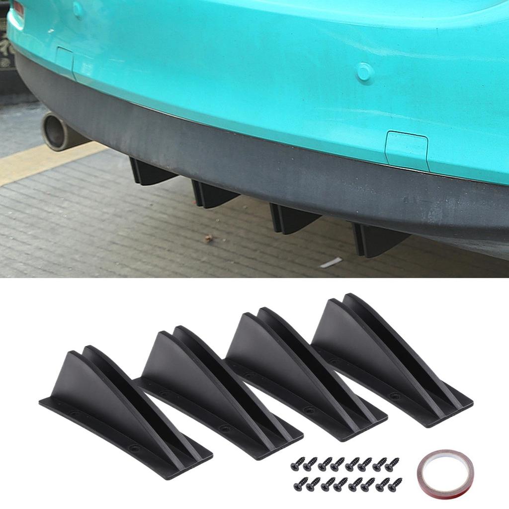 Rear Bumper Spoiler,Rear Bumper Lip ,4 Car Shaker Fin Wing Spoiler | Rear Bumper
