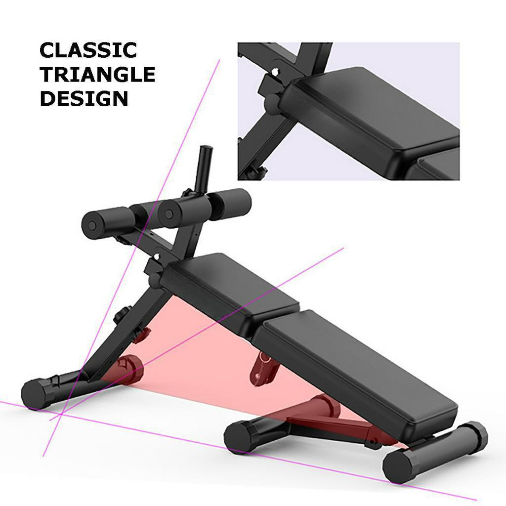 Fitness Board Workout Abdominal Traine Core Strength Training Equipment Black Folding Adjustable Ab Sit Up Bench Decline Home Gym Crunch
