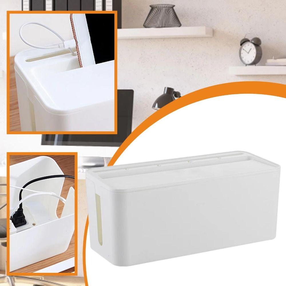 with Plastic Lid Household Cable Management Box Storage Bin Power Cord Case  Plug-in Board