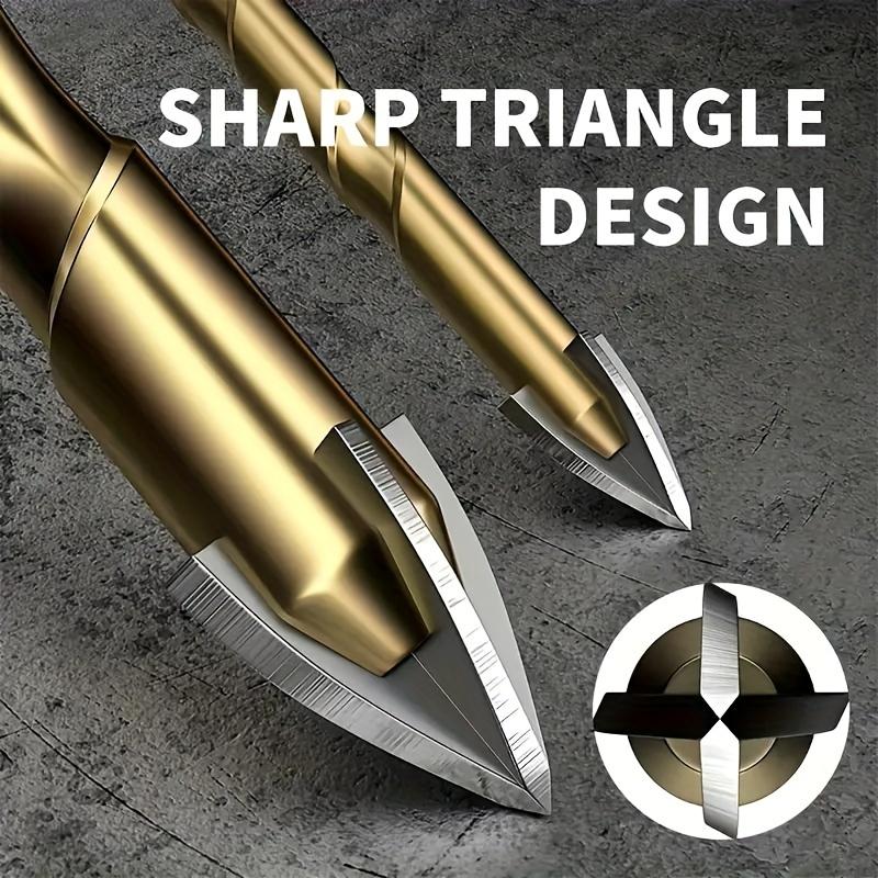 7pcs Multi-functional Drill Bit Set, Glass Tile Drill Hexagonal Shank Spiral Groove Cross Alloy Drill Ceramic Four-edge Drill To Drill Vitrified Brick