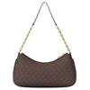 Michael Kors MK Nolita Chain Shoulder Bag With Removable MK Pop Charm Women Shoulder Bag Gold Brown Black 32R6GY5W6B-BROWN/BLK