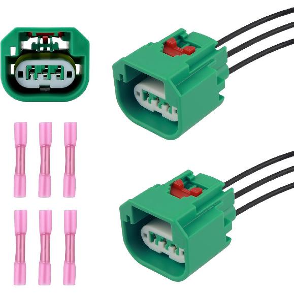 2PCS Headlight Wiring Harness with Terminals,Pratical Headlight Connector Plug Compatible with Dodge,Jeep,Ram,Headlights Socket Harness Car