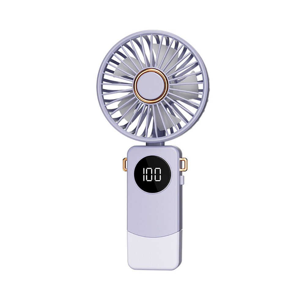 2024 New Fan Portable Handheld Fold Office Desktop Multifunctional Folding Double Battery 3600mAh Electric Fan with Neck Lanyard