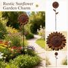 Vintage Sonnenblumen Gartenstecker 3D Blütenblatt Design Außenhof Dekoration