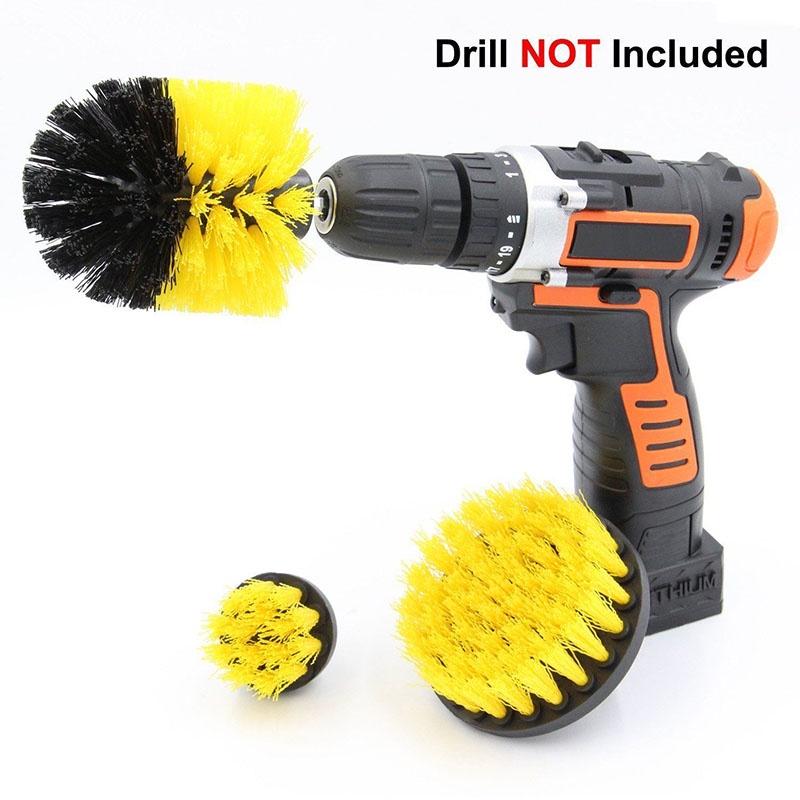 Premium 360 Grad Turbo Power Scrub Badezimmer Bodenfliesen Reinigungsbürsten-Set für Bohrer-Set
