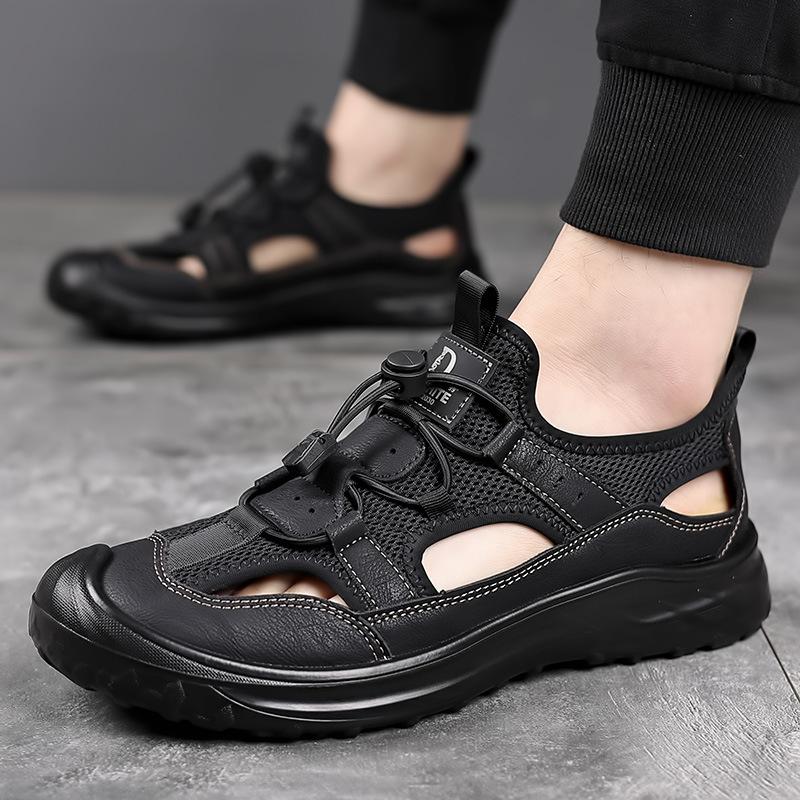 Men's Shoes 2025 Summer New Sandals Men's Casual Shoes Hollow Outdoor Driving Beach Hole Shoes